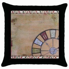 Circle Throw Pillow Case (black)