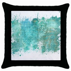 Splash Teal Throw Pillow Case (black) by vintage2030