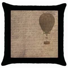 Letter Balloon Throw Pillow Case (black) by vintage2030