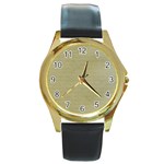 Old Letter Round Gold Metal Watch Front