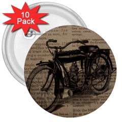 Bicycle Letter 3  Buttons (10 Pack)  by vintage2030