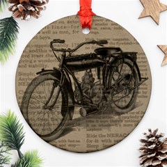 Bicycle Letter Round Ornament (two Sides) by vintage2030