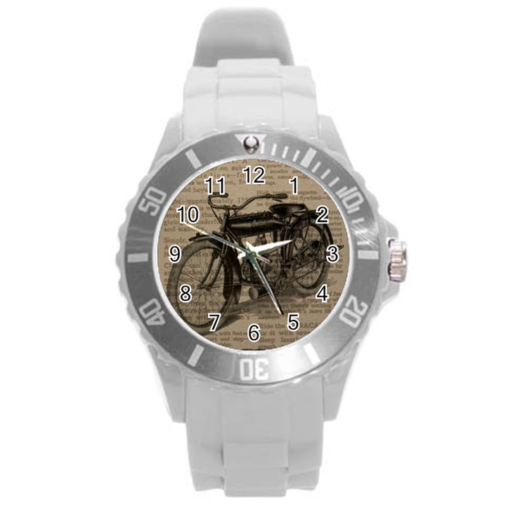 Bicycle Letter Round Plastic Sport Watch (L)