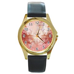 Floral 2555372 960 720 Round Gold Metal Watch by vintage2030