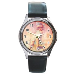 Baby In Clouds Round Metal Watch