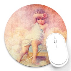 Baby In Clouds Round Mousepads