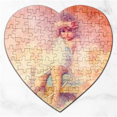 Baby In Clouds Jigsaw Puzzle (Heart)