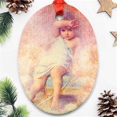 Baby In Clouds Oval Ornament (Two Sides)