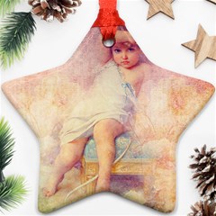 Baby In Clouds Star Ornament (two Sides) by vintage2030