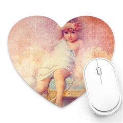 Baby In Clouds Heart Mousepads