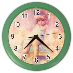 Baby In Clouds Color Wall Clock