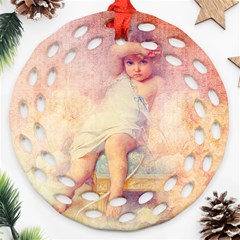 Baby In Clouds Ornament (Round Filigree)