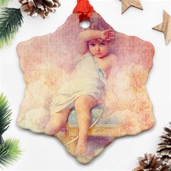 Baby In Clouds Snowflake Ornament (Two Sides)