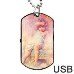 Baby In Clouds Dog Tag USB Flash (One Side)