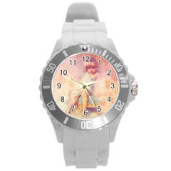 Baby In Clouds Round Plastic Sport Watch (L)