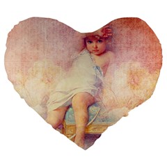 Baby In Clouds Large 19  Premium Heart Shape Cushions