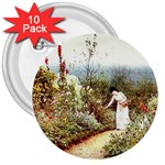 Lady And Scenery 3  Buttons (10 pack)  Front