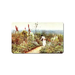 Lady And Scenery Magnet (name Card)