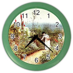 Lady And Scenery Color Wall Clock