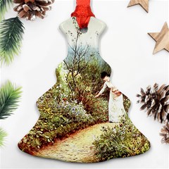 Lady And Scenery Christmas Tree Ornament (two Sides) by vintage2030