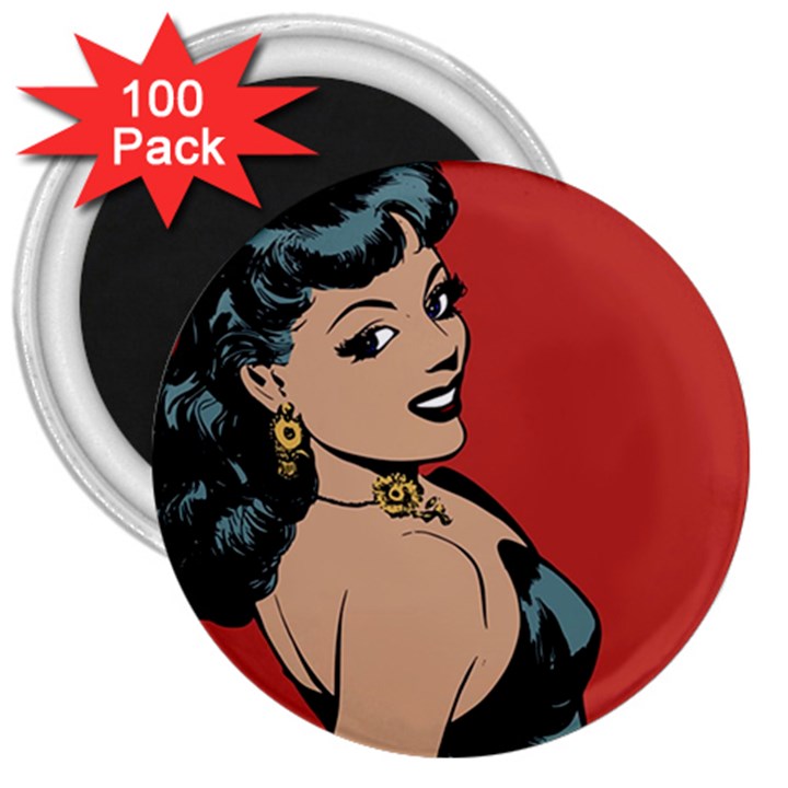 Comic Girl 3  Magnets (100 pack)