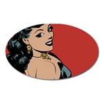 Comic Girl Oval Magnet Front