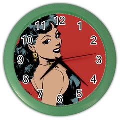 Comic Girl Color Wall Clock by vintage2030