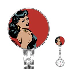 Comic Girl Stainless Steel Nurses Watch by vintage2030