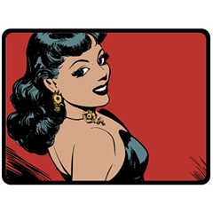 Comic Girl Double Sided Fleece Blanket (large) 