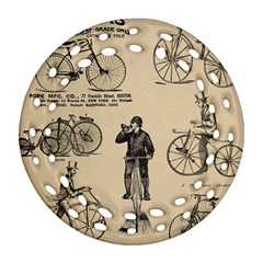 Victorian Bicycles Round Filigree Ornament (two Sides)