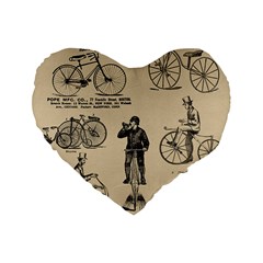 Victorian Bicycles Standard 16  Premium Flano Heart Shape Cushions by vintage2030