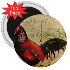 Rooster 3  Magnets (100 Pack)