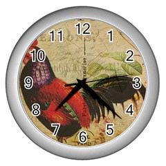 Rooster Wall Clock (silver) by vintage2030