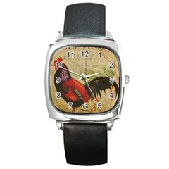 Rooster Square Metal Watch