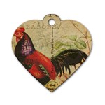 Rooster Dog Tag Heart (Two Sides) Front