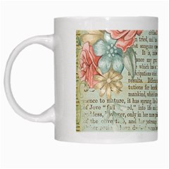 Rose Book Page White Mugs