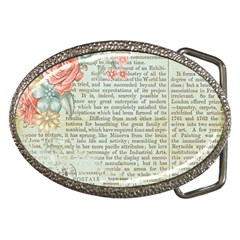 Rose Book Page Belt Buckles