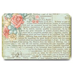 Rose Book Page Large Doormat  by vintage2030