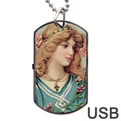 Lady Dog Tag Usb Flash (two Sides) by vintage2030