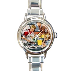 Retro Baking Round Italian Charm Watch by vintage2030