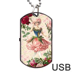 Flower Girl Dog Tag Usb Flash (two Sides) by vintage2030