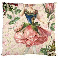 Flower Girl Large Cushion Case (two Sides) by vintage2030