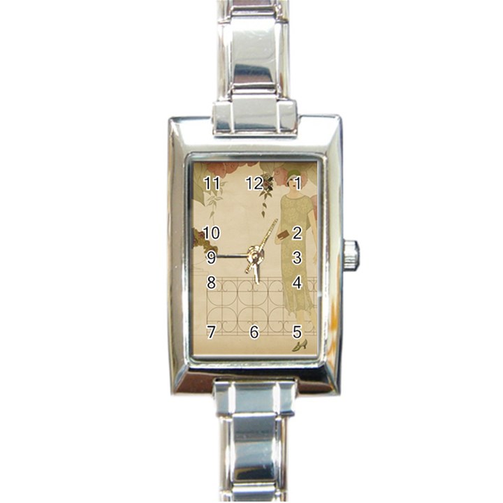 Twenties Girl Rectangle Italian Charm Watch