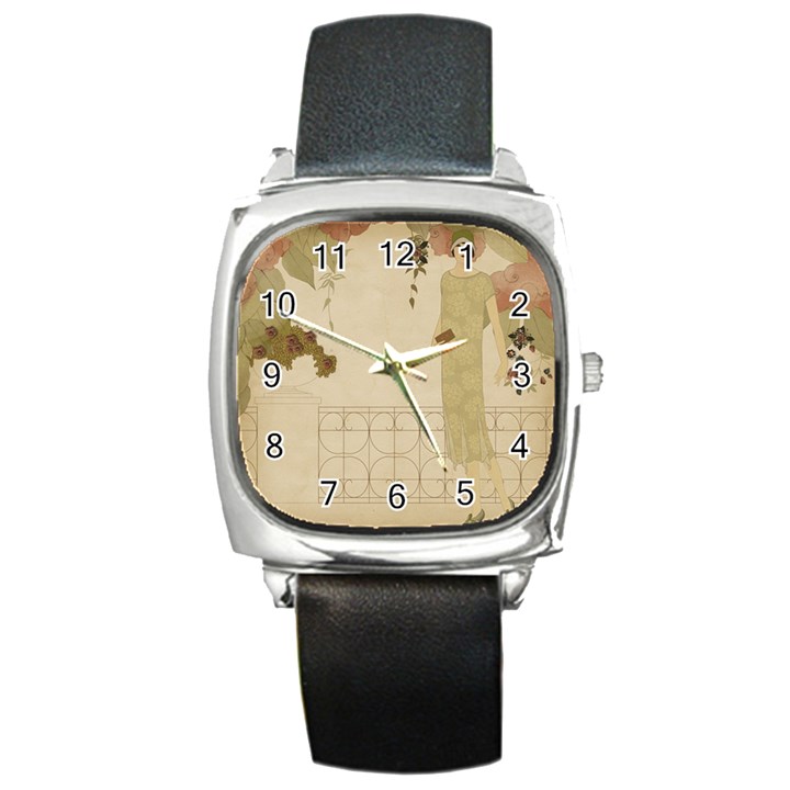 Twenties Girl Square Metal Watch