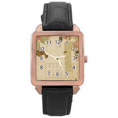 Twenties Girl Rose Gold Leather Watch  by vintage2030