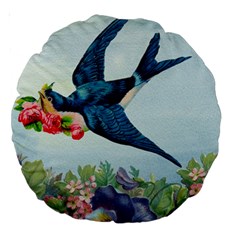 Blue Bird Large 18  Premium Round Cushions by vintage2030