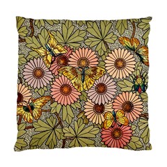 Flower And Butterfly Standard Cushion Case (one Side)