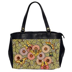 Flower And Butterfly Oversize Office Handbag (2 Sides) by vintage2030