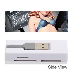 Retro Pin Up Girl Blue Memory Card Reader (stick) by vintage2030