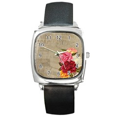 Flower 1646069 960 720 Square Metal Watch by vintage2030